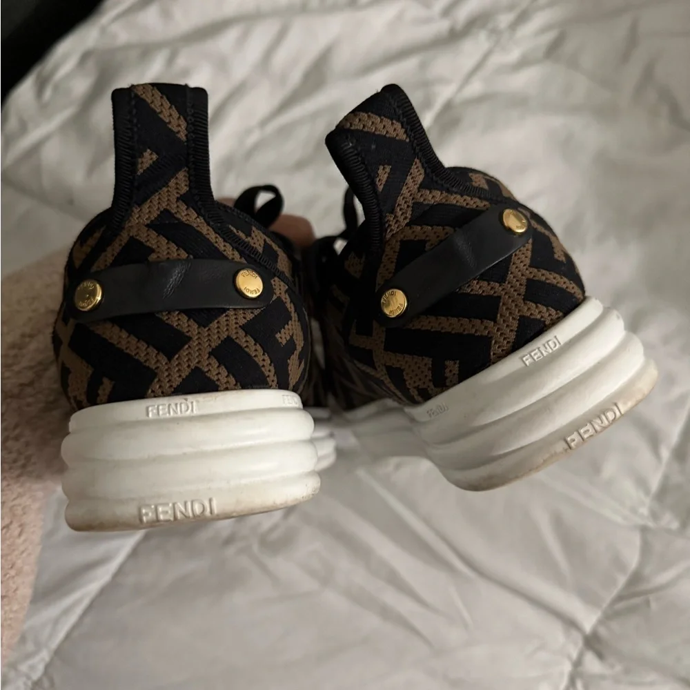 Fendi Black and Brown Patterned Sneakers - Picture 6 of 7